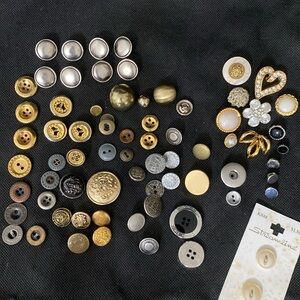 Vintage Misc Brass, pewter, silver & gold tone nautical & acrylic buttons